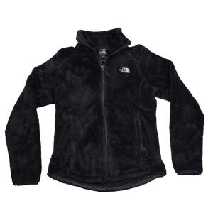 The North Face Fuzzy Fleece Osito Black Full Zip Jacket Logo Women Size XS Soft
